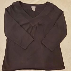 Ann Taylor v-neck black cotton top size XL